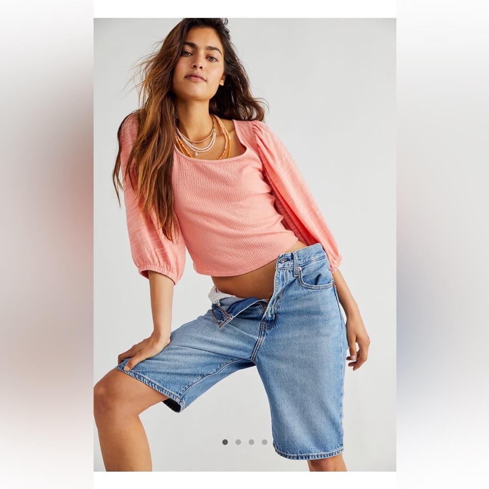 Free People Day Lilly Top Faded Coral XS